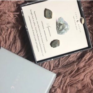 14kt Plated Brass Aquamarine post earnings